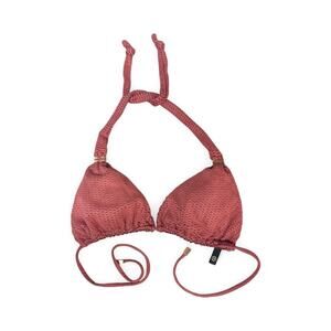 VIX Paula Hermanny Mauve Mesh Triangle Bikini Top Large